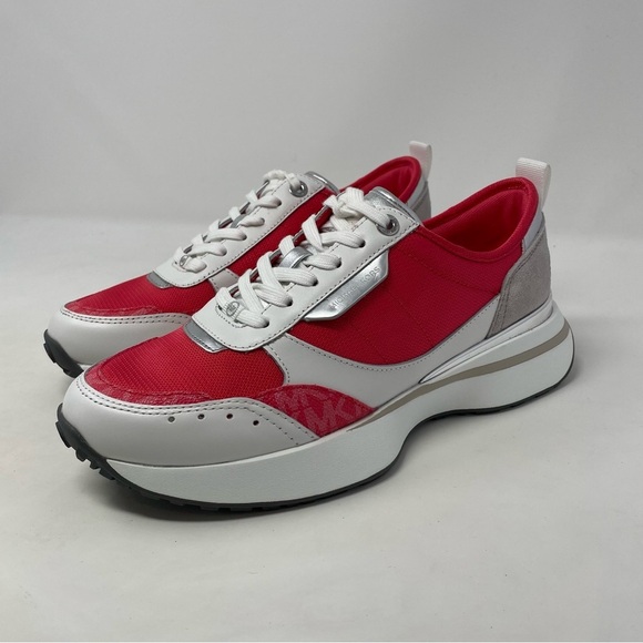 Michael Kors Flynn Trainer Lace Up Sneakers MK Signature Geran Multi NWT - Picture 8 of 13